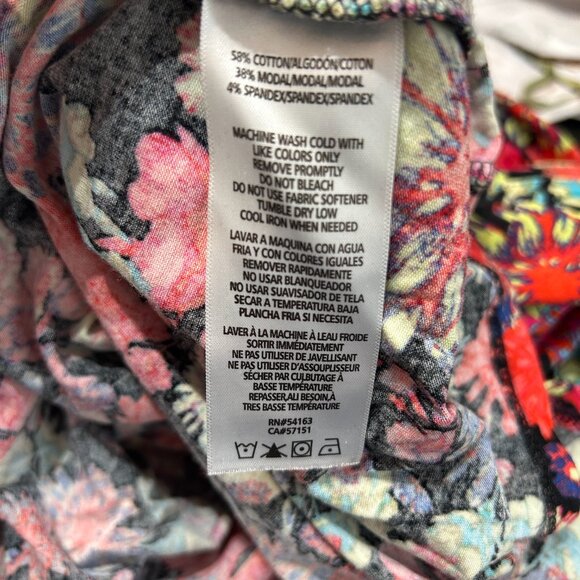 Calvin Klein Performance Cropped Hoodie‎ XL Floral Print Cotton Modal Blend - Picture 6 of 6